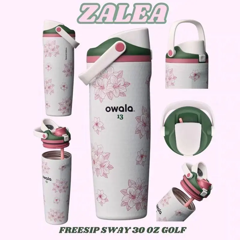 Special Edition New Owala “Azalea 13” Masters Golf Zalea Freesip CUP 30oz, 24-hour insulation for everyday use Tumbler