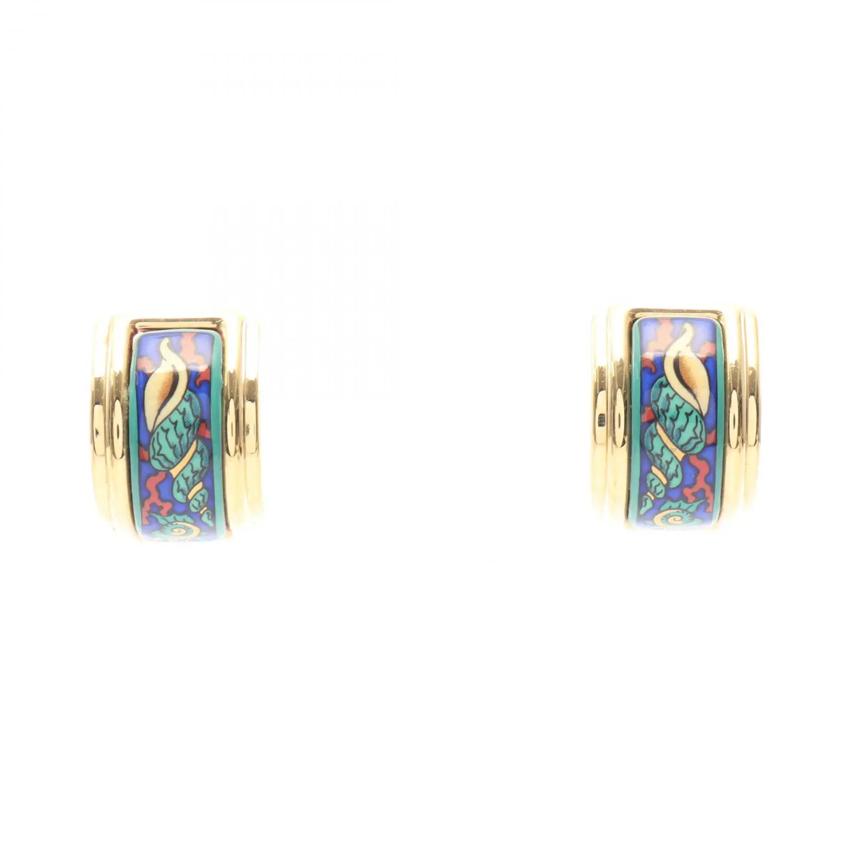 Pre-owned HERMÈS Brass Small Leather Goods Hermes Email Earrings