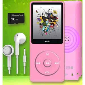 Portable MP3 Music Player 16GB SD Card Built-in Speaker FM Radio Voice Recorder E-Book Support 128GB