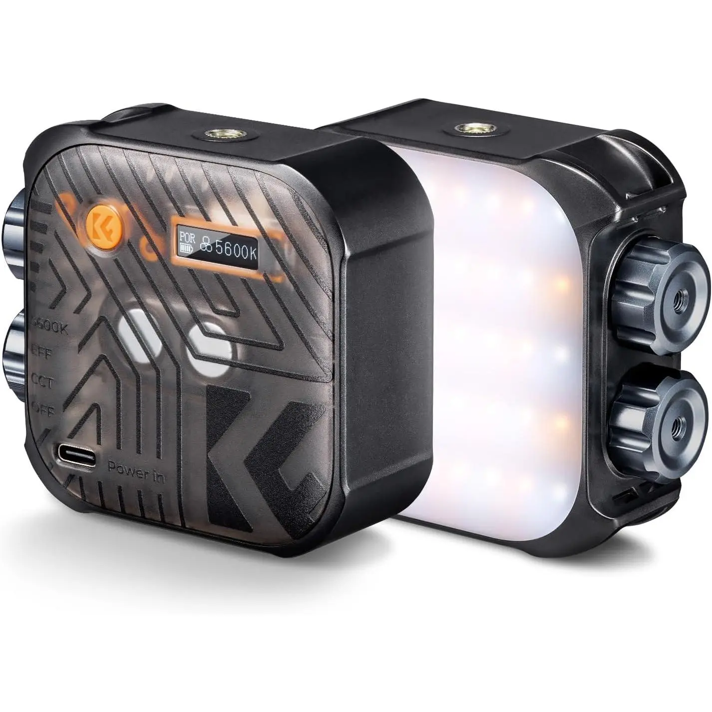 K&F CONCEPT Bi-Color LED Video Accessory, 2000mAh Rechargeable Portable Camera Light, CRI 96+, 2500K-9900K, 15 Light Effects, for Vlogging, Selfie, Black, Accessories