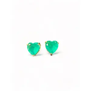 Green Heart Stone Earrings Green Heart Stone Earrings