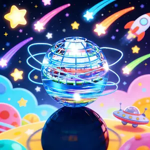 Anti-Gravity Flying Spinner Hover Orb Galaxy Boomerang Ball with LED Lights, Fun Indoor Outdoor Toys for All Ages, Safe Durable Family Interactive Ball, Entertainment Game Props, Amazing Gifts & Party Toys