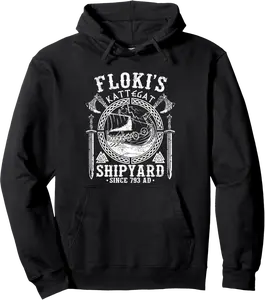 Viking Vintage Floki's Shipyard Kattegat Retro Men Women Pullover Hoodie - Parisbus Shop 66B0B8RFF6CG