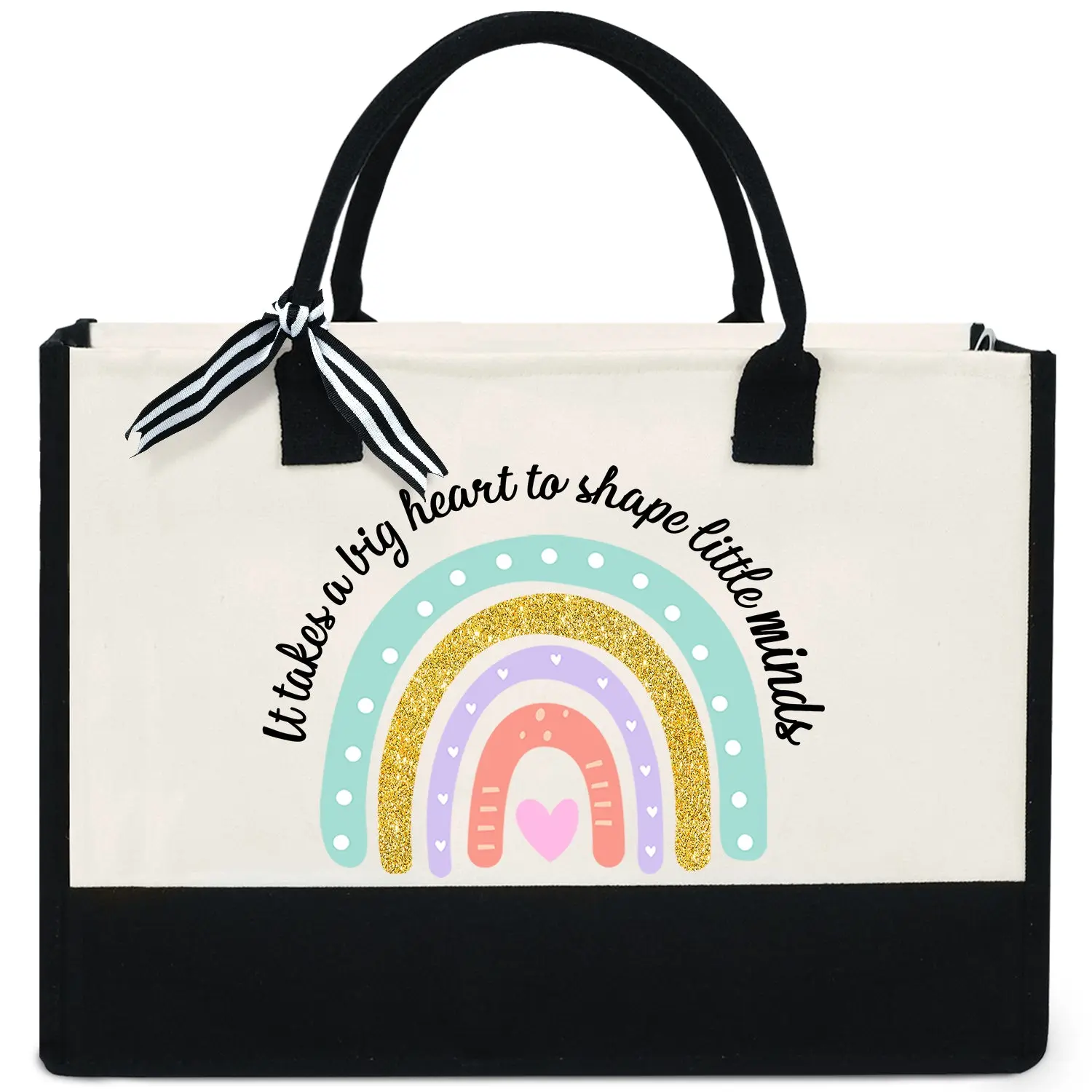 Teacher Appreciation & Day Gifts For Women - 13oz Canvas Tote Bag With Zipper