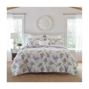 Laura Ashley Keighley Purple Twin Quilt-Sham Set