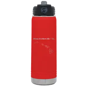 Hawaii Heart 20 oz Water Bottle | Red