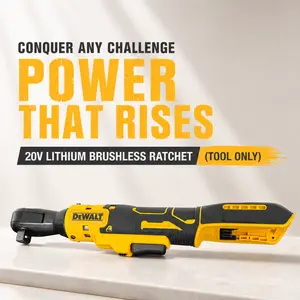 DEWALT DCF512 Cordless Right Angle Ratchet Wrench with Brushless Motor Variable Speed Control & Built-in LED Light for Enhanced Visibility