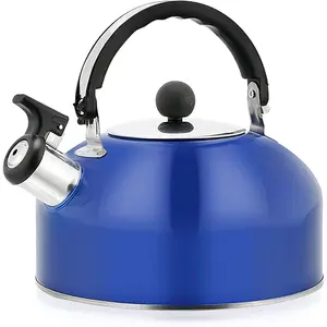 2.7 Quart (3 Liter) Teapot, Food Grade Stainless Steel Teapot Best for Boiling Water, Making Tea and Coffee (Dark Blue)