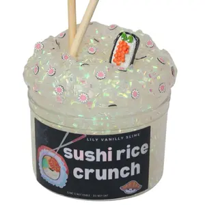 Sushi Rice Crush Bingsu Slime, Japanese Cherry Blossom Scented with Charm and Chopsticks Sushi Rice Crush Bingsu Slime, Japanese Cherry Blossom Scented with Charm and Chopsticks
