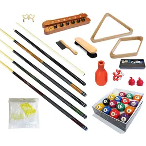 Pool Table with Premium Billiard 32 Pieces Complete Accessory Kit - Including Pool Cue Sticks Bridge Ball Sets