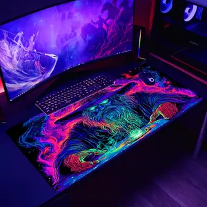 UV Reactive Mouse Pad, 1 Count Large Gaming E-sports Thickened Mouse Pad, Washable Non-Slip Rubber Mouse Pad for Gaming, Office, Home