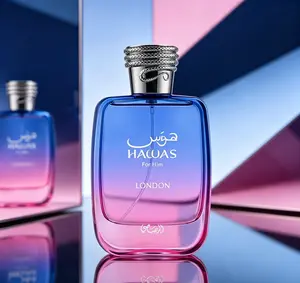 Hawas For Him London Eau de Parfum Spray for Men 3.38 Ounce / 100ml, Layered Long-Lasting Masculine Fragrance Featuring Spicy, Fruity, Floral & Rich Amber Accords, Sophisticated All-Day Cologne for Daily, Office & Evening Occasions