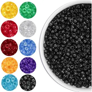 Black Glitter Pony Beads (1200pcs 6x9mm), Pony Beads Bulk for Bracelets Necklace  Making, Arts & Crafts Beading Supplies for  Making, Hair Beading