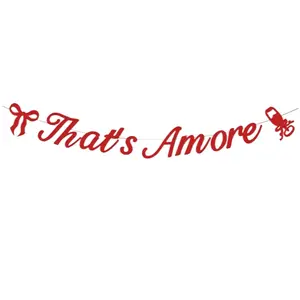 Italian Theme Party Decorations, Bow Wall Banner, That's Love, Women Wedding Single Party Engagement Party Decoration, Party Decorations Banners