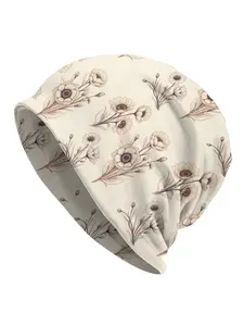Autumn Spring Hats Bouquet Of Flowers With Large Blooms And Buds Thin Hat Bonnet Hipster Skullies Beanies Caps Men Women's Earmuffs