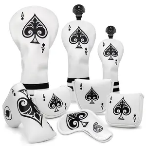 Golf Club Headcover, Spade A for Driver Fairway Hybrid Wood Head Covers, Blade Putter Mallet Putter Covers, Iron Clubs Headcover, Golf Accessories