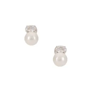 SHASHI Cleo Stud Earring in White Pearl