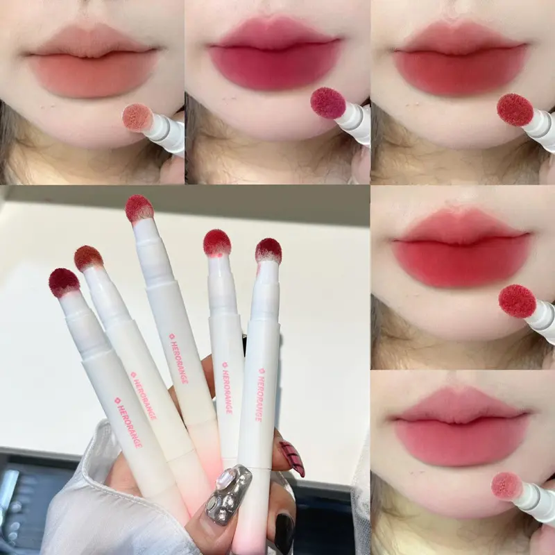 5pcs Smooth Sponge Head Lip Glosses Set Long Lasting Matte Makeup Waterproof SmudgeProof Moisturizing Buildable High Pigmented Lipstick Non Drying Cosmetics DealsForYouDays