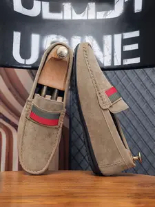 Men's Casual Loafers, Slip-On Patchwork Shoes, Soft PVC Sole, Medium Width, All Seasons, Fashionable and Comfortable, Footwear