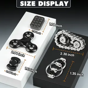 5Pcs Metal Fidget Toys Set – Magnetic Slider & Spinner, Stress Relief for Adults & Teens