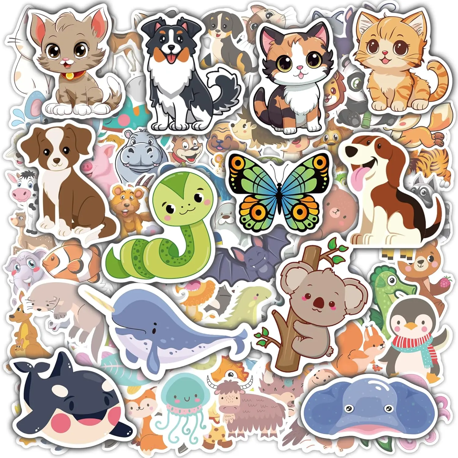 Stickers for Kids - 100 PCS Cute Animal Stickers | Water Bottle Scrapbook Stickers Toys Games Crafts for Kids Toddlers-Activities Party Supplies Favors Teacher Prizes Rewards Gifts for Teens Classroom