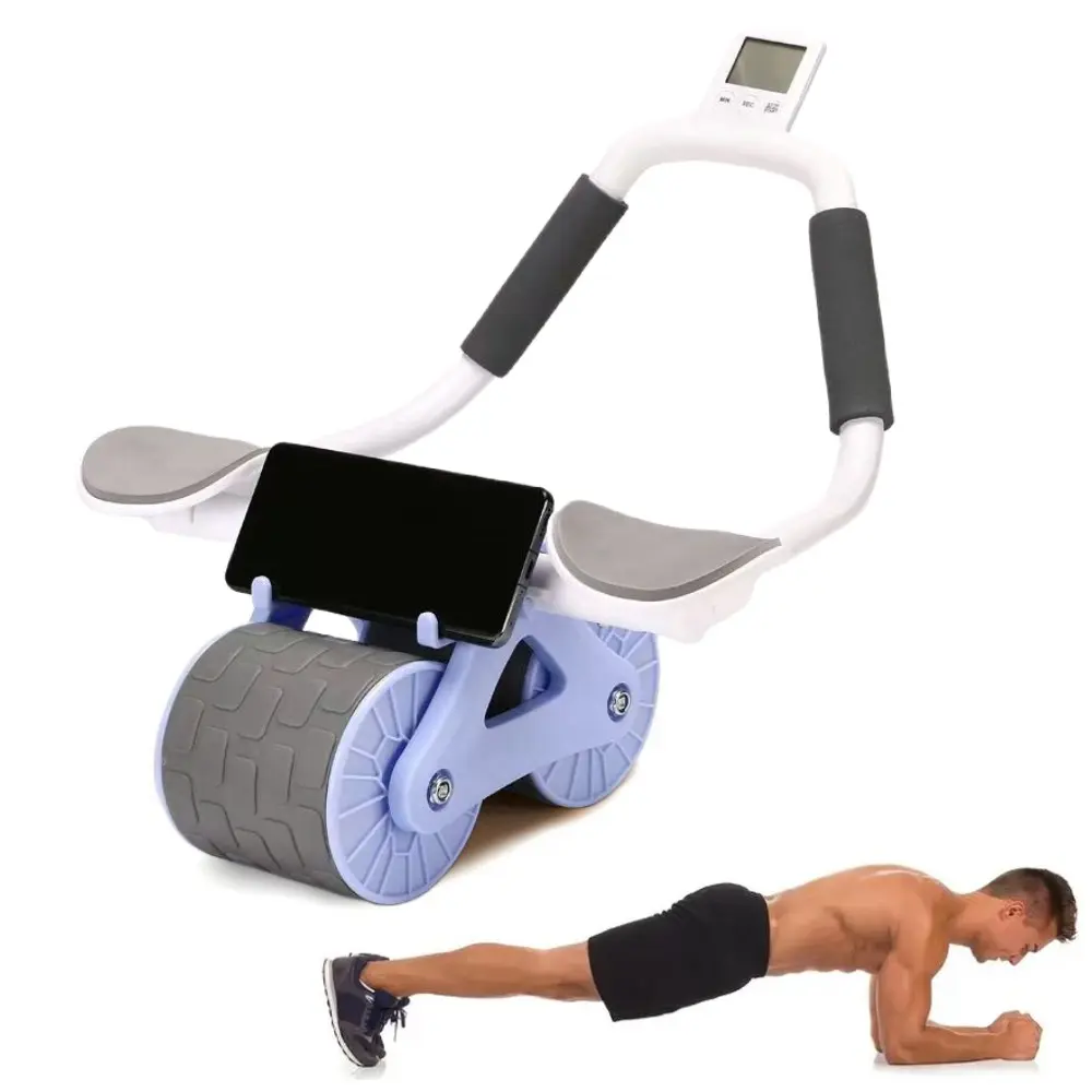 Ab Roller with Timer, Automatic Rebound Abdominal Roller, Elbow Support Core Equipment