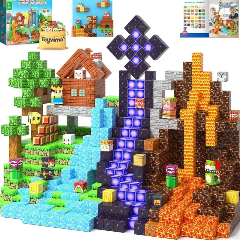 EFFUN 120PCS Magnetic Cubes Building Blocks Set - Unisex STEM Montessori Sensory Kits, Safe and Durable Kids Toys, Encourages Creativity, Boosts DIY Skills, Family Bonding Activity, Special Occasions Gift