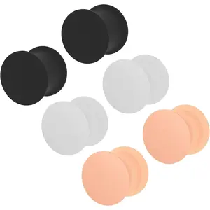 3 Pairs Ear Stretcher  Double Flare Plugs Saddle - Soft Solid Earring Gauges - Lobe   (Black, , White)