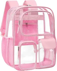 Clear Backpack - 17 inch Heavy Duty Clear Backpacks for School, Large Transparent Bookbag for Students (Age 12+)