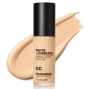 Matte CC Cream Foundation, Oil Control Concealer, Pore Minimizing Medium Coverage, 24H Long Wear, For Normal to Oily Skin, 02 Beige 1 fl oz Facial Sunscreen Flawless Glycerin Hydrating Makeup Redness Smooth Water Proof