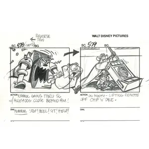 Chip n Dale Rescue Rangers Original Production Animation Storyboard Walt Disney FIRST EPISODE 1988 A170