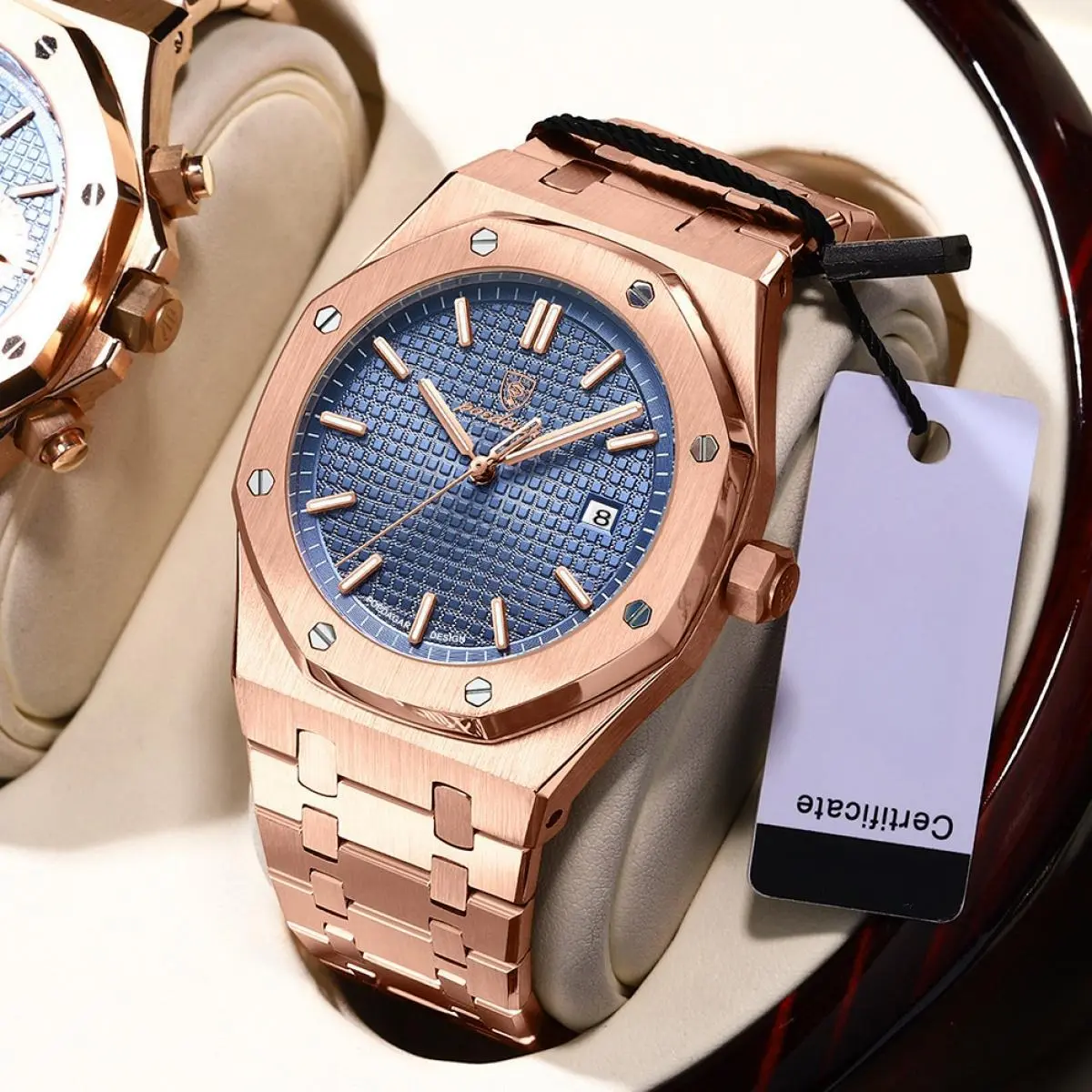2025 Poedagar Luxury Men's Business Fashion Watch - Stainless Steel Quartz, Waterproof, Night Light, Date Function, Modern Casual, Ideal Gift for Him & Daily Outfits, Business Fashion Watches