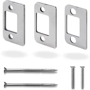 Stainless Steel Door Strike Shim Plates Standard Size Spacer Set of 3 Different Thickness Fix Door Won't Stay Shut Block Access to Latch Silver 1 Pack