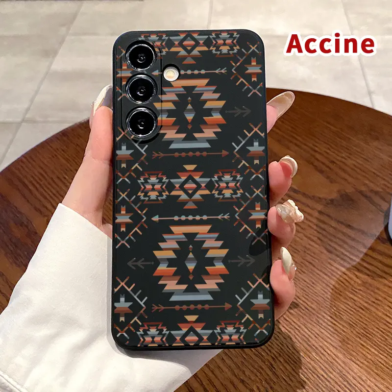 Phone Case Compatible with Samsung Galaxy S26 S23 Ultra S24 Plus S25 S22+ Plus Tribal Geometric Symphony Pattern Matte Liquid Silicone Shock-resistant Ultra Thin Phone Cover for Boy