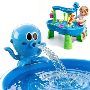 Pitjeck Water Table Pump, Continuous Flow Rechargeable Magnetic Octopus Pump, Battery Powered No Drill Installation, Non-Stop Fun Summer Outdoor Water Toys, Water Play Accessories for Kids Toddlers, Green