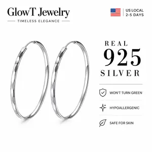 925 Sterling Silver Hammered Hoop Earrings | Lightweight Large Silver Hoops for Everyday Wear Hypoallergenic Statement Hoops for Women
