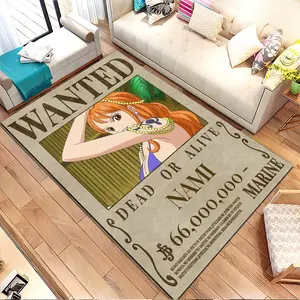Home carpet with a Nami pattern touching her hair, suitable for living room, bedroom, and kitchen; home decoration area rug, holiday gift for family and friends