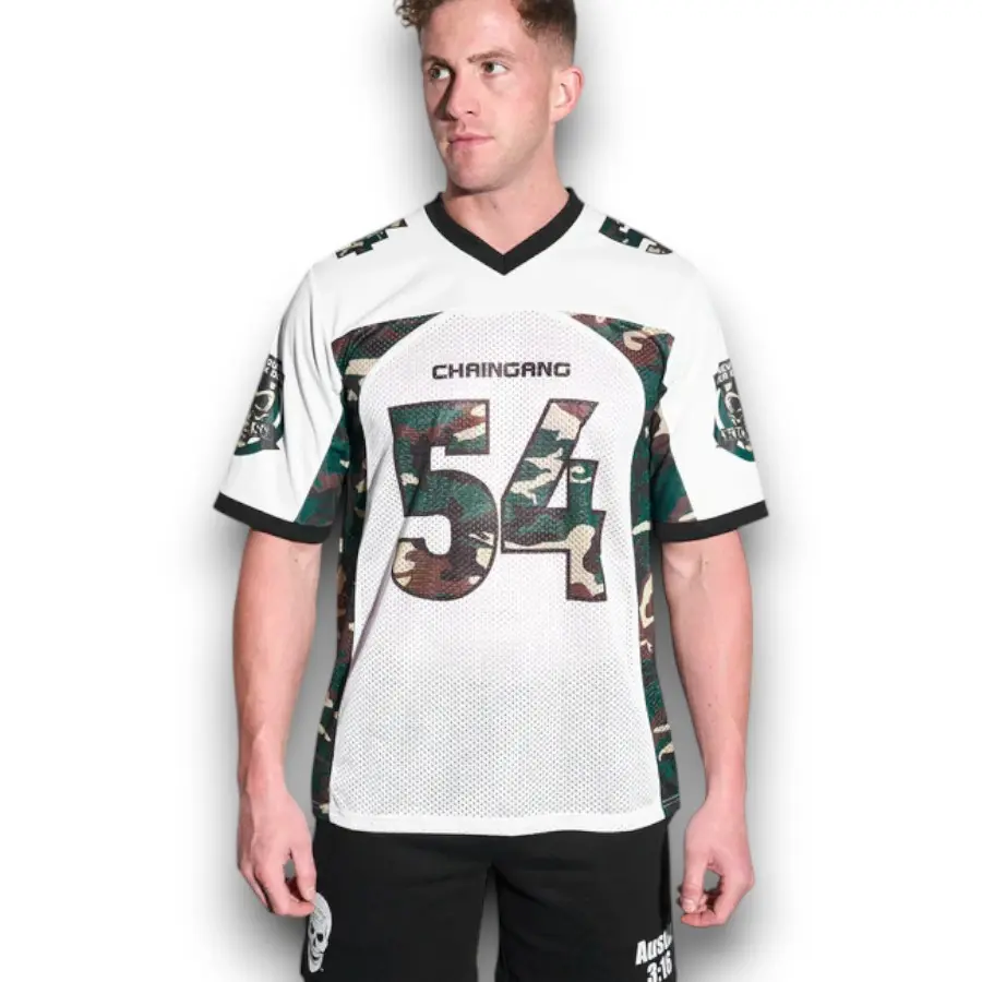 WWE John Cena Chain Gang Camo Football Jersey, Outdoor Sportswear