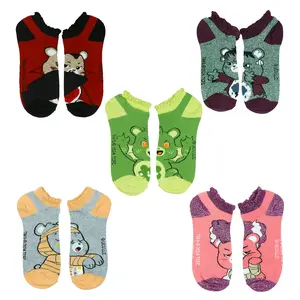 Care Bears X Universal Monsters Socks Women's Sparkly Ruffled Ankle Sock 5 Pairs 5-10