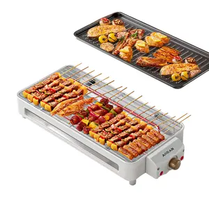 Indoor Smokeless Electric Korean BBQ Grill, Non-Stick Cooking Removable Plate,5 adjustable temperatures,Dishwasher Safe, Asador de Carne,Kitchen Barbecue