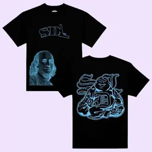 SDL Buddha Black/blue T-Shirt, Casual Wear, Men's and Women's Aesthetic T-Shirt, Graphic T-Shirt