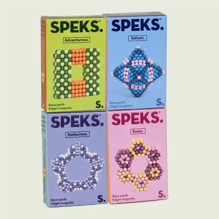 Speks 432 Bold Mix Fidget Magnets - Stress Relief Novelty Toy with 4 Available Colorways
