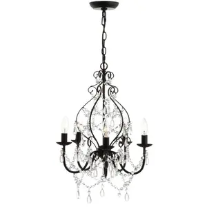 JONATHAN Y Maura 17" Crystal/Metal LED Chandelier JONATHAN Y Maura 17" Crystal/Metal LED Chandelier