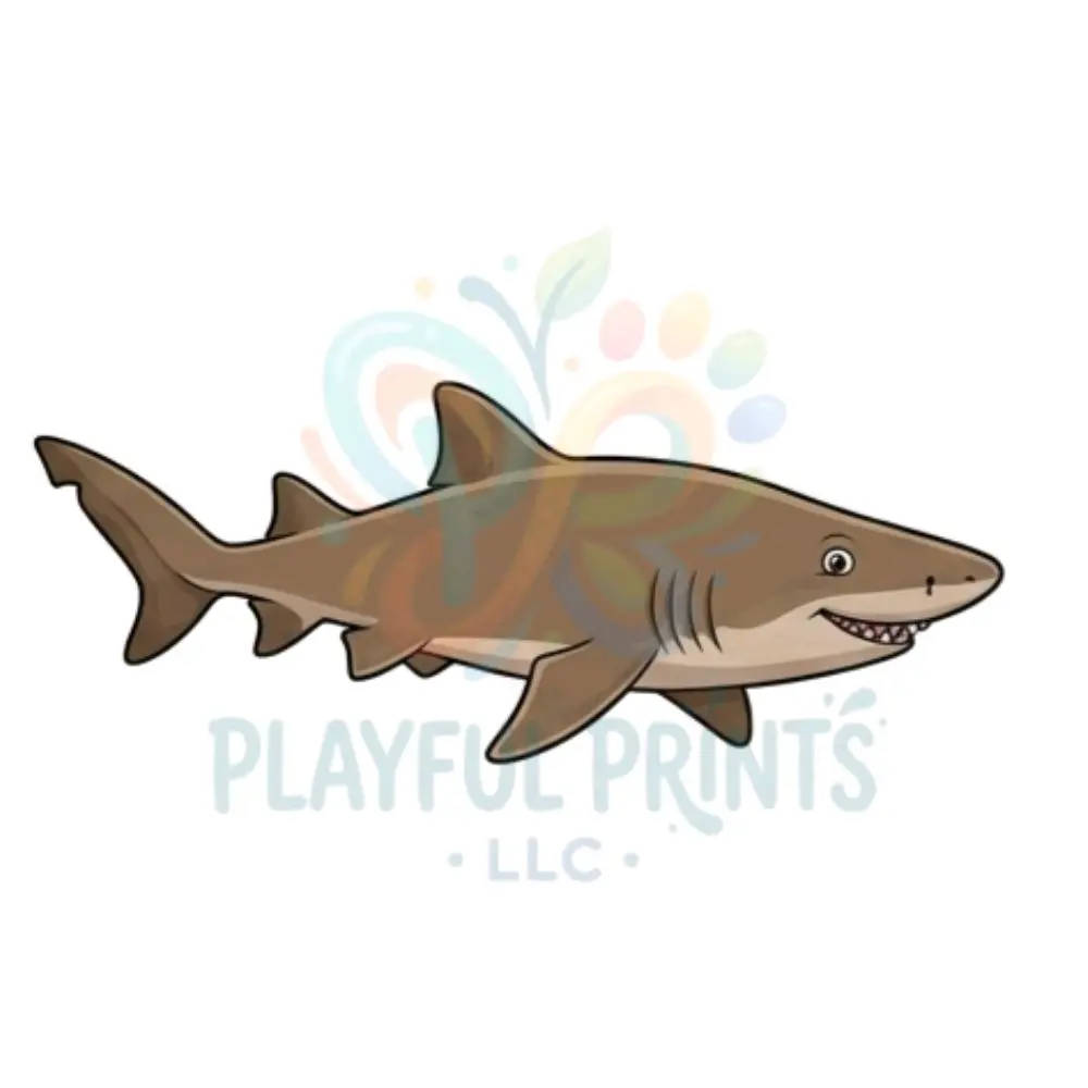 Handmade Vinyl Sand Tiger Shark Sticker - Self Adhesive Label, DIY Supplies for Scrapbooking