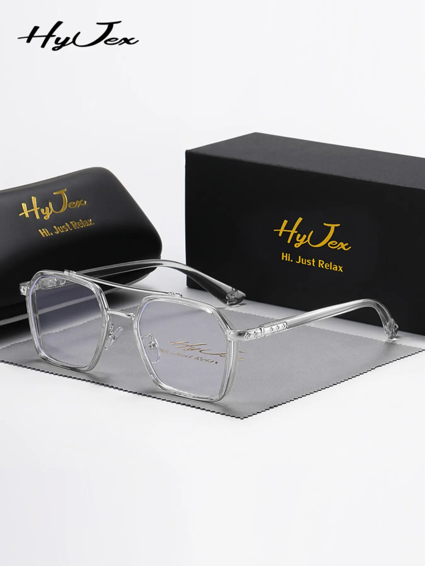 HyJex 1 Piece Unisex Full Frame Plano Glasses，High Definition Square Frame Plano Glasses，Glasses With A Story, Accompanying Your Reads，Fashion Eyeglasses, Fashion Eyewear, Casual Glasses, Trendy Square Frames