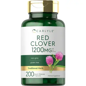 Carlyle Red Clover Herb Extract 1200mg | 200 Capsules | Trifolium Pratense | Non-GMO & Gluten Free Supplement