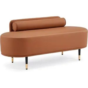 OmySalon Waiting Room Bench with Low Back, 53.5" Office Guest Chair, Faux Leather Upholstered Reception Seating, Lobby Bench for Beauty Salon Barbershop Airport Bank Hall Room Conference