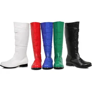 Men's Plus Size Role-Playing Cosplay Boots, PU Leather Footwear Shoe with Round Toe, Premium Craftsmanship, Breathable, Supportive for Long Wear & Casual Use