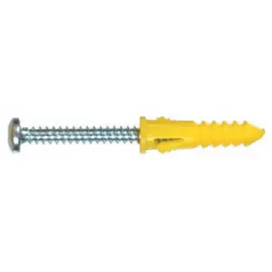 212 MAIN 8-10-12 Ribbed Plastic Anchors, 25-Pack with Screws, 5 Total Packs (Hillman Fasteners 41821), Includes Screws, Multi-Size, Wall Anchoring