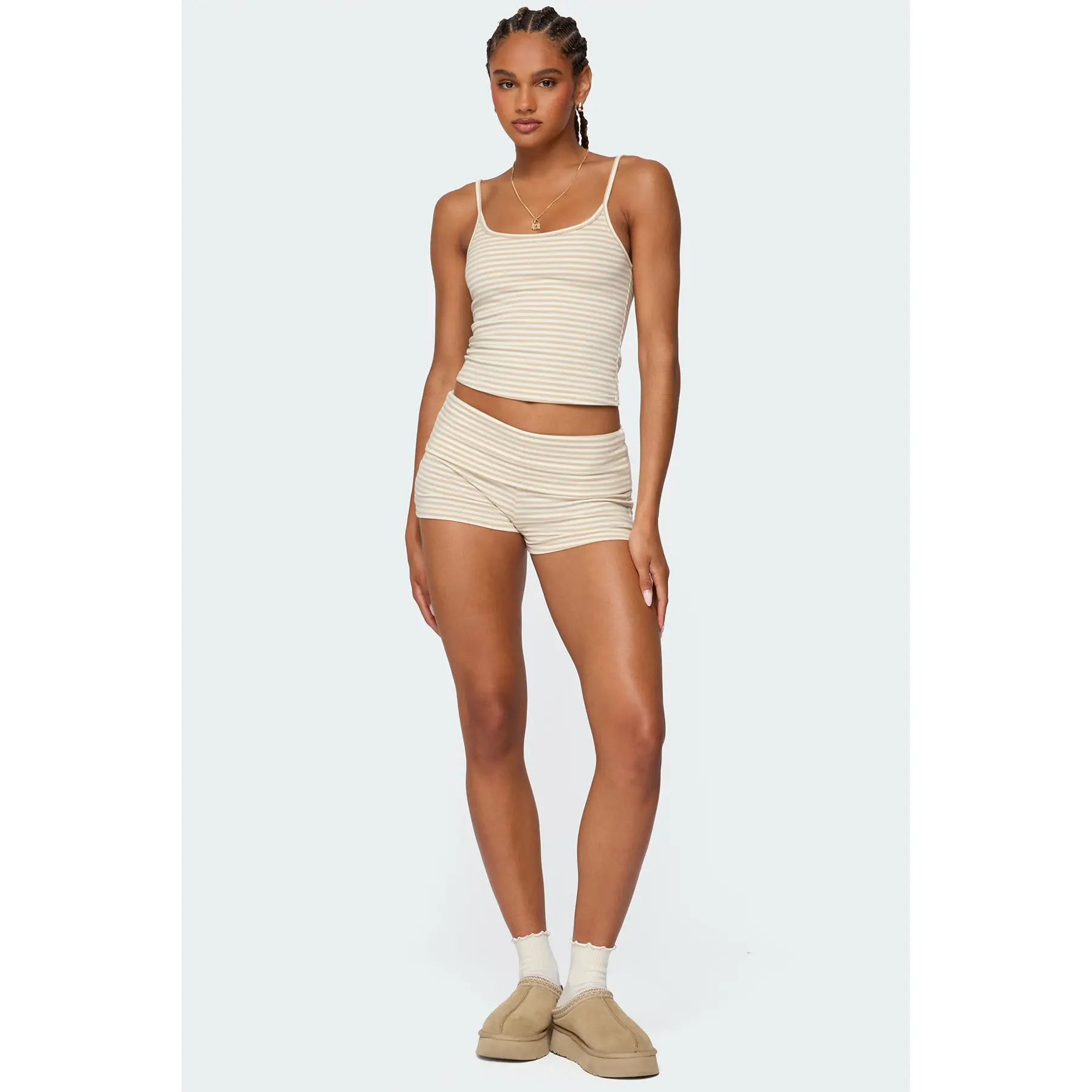 Kodi Striped Fold Over Shorts Kodi Striped Fold Over Shorts